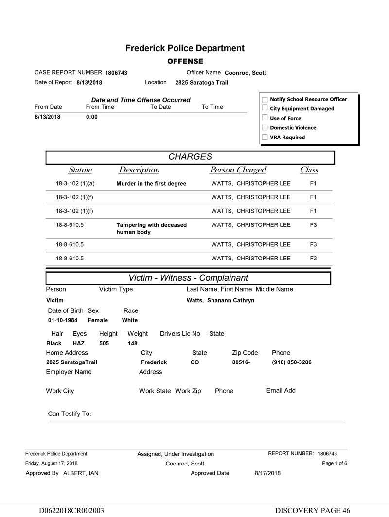 chris watts discovery file